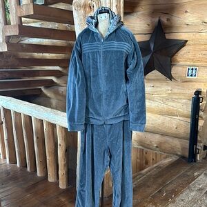 Adidas Gray Velour Tracksuit